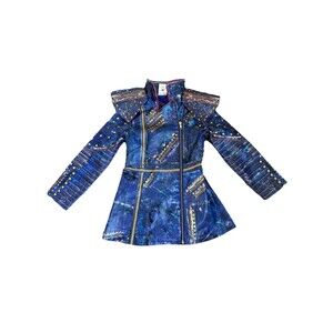Costume Descendants 2 Evie Blue Faux Leather Jacket Disney Halloween, Girl 5/6